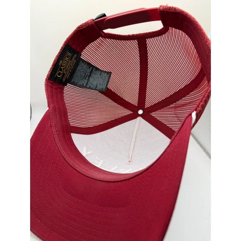 Hurley Mens Trucker Hat Maroon Red Snapback Mesh Logo Rope Cap Yupoong Classics